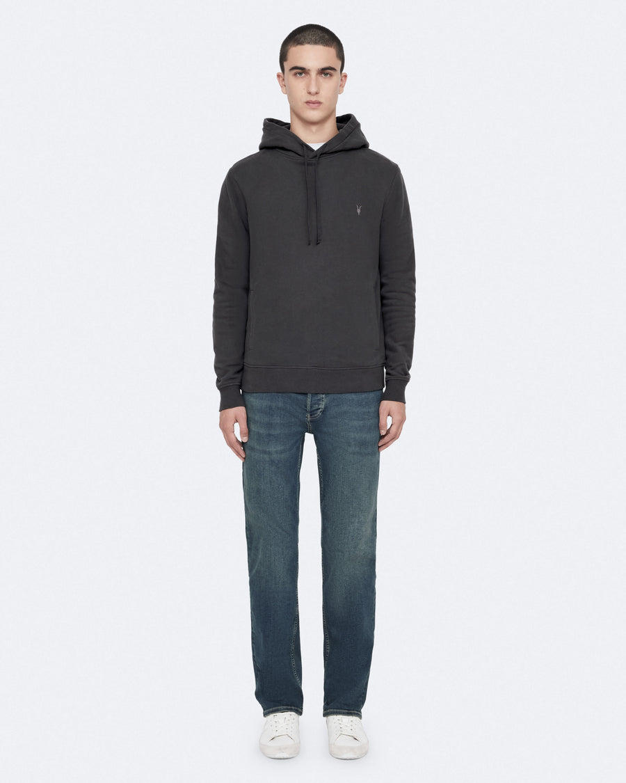 Raven Slim-Fit Ramskull Hoodie CARTER GREY