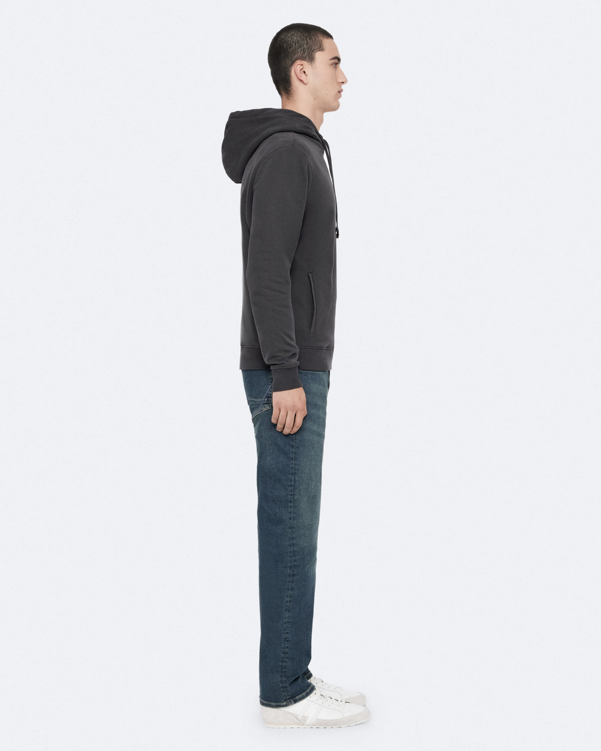 Raven Slim-Fit Ramskull Hoodie CARTER GREY