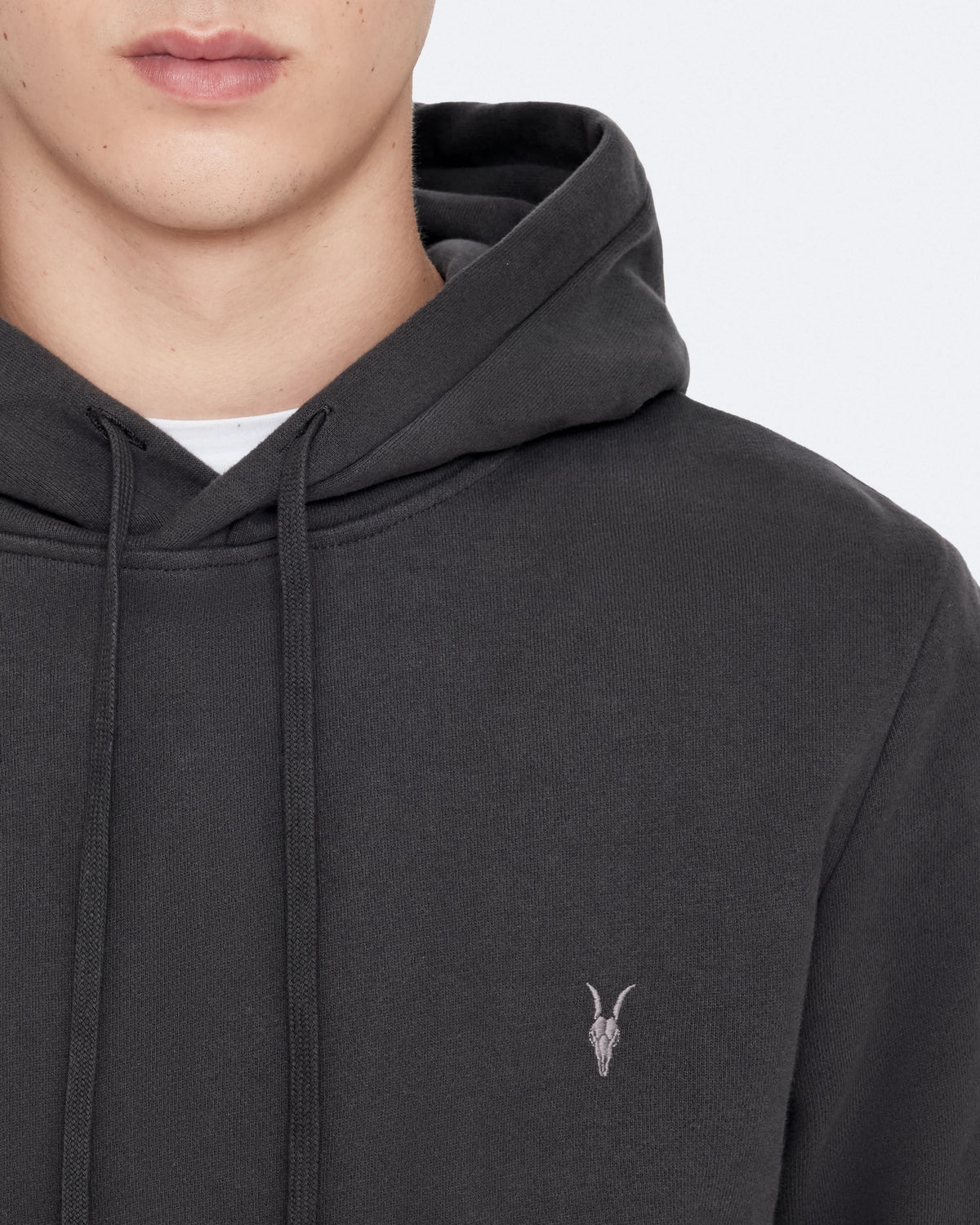 Raven Slim-Fit Ramskull Hoodie CARTER GREY