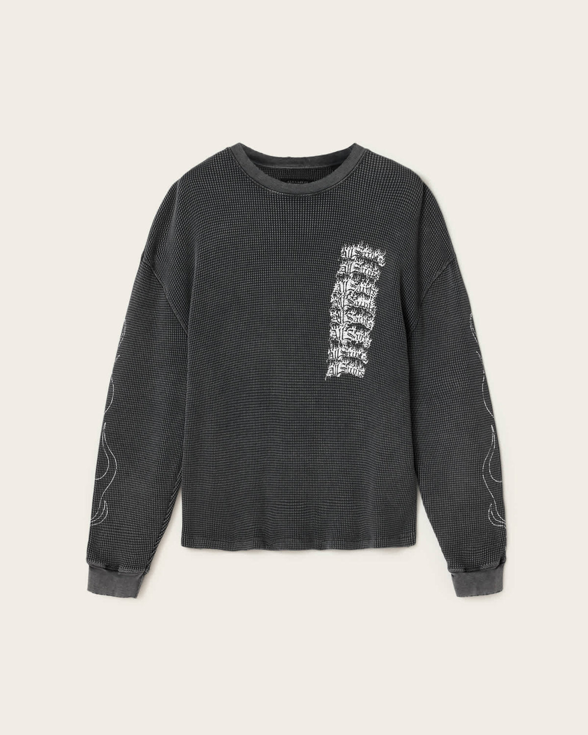 Incendo Long Sleeve Graphic T-Shirt Washed Black