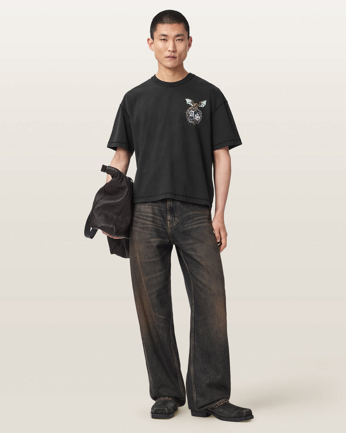Wyvern Short Sleeve Graphic T-Shirt Washed Black