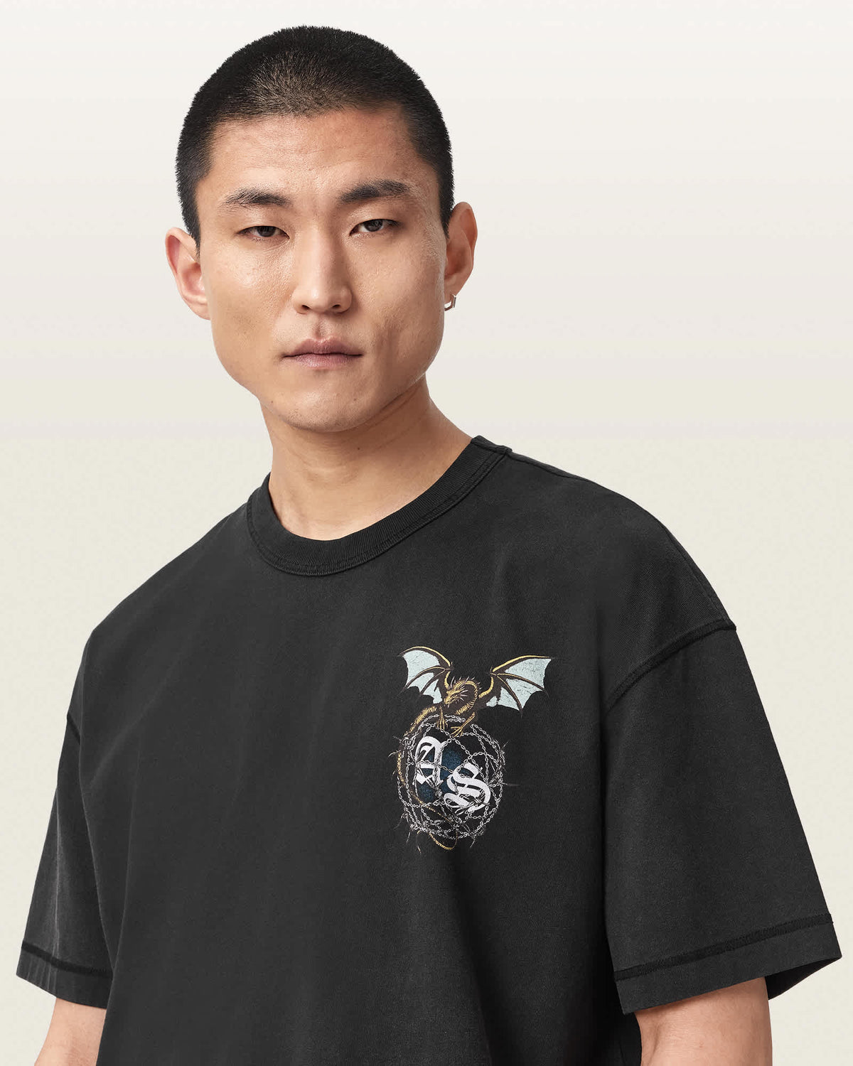 Wyvern Short Sleeve Graphic T-Shirt Washed Black