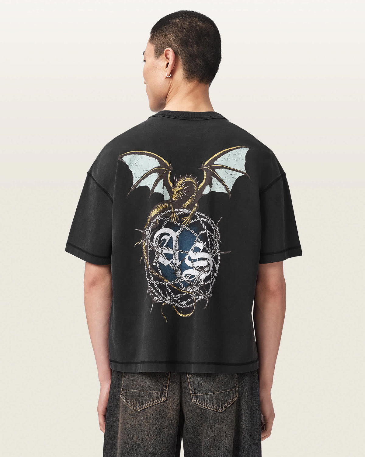 Wyvern Short Sleeve Graphic T-Shirt Washed Black
