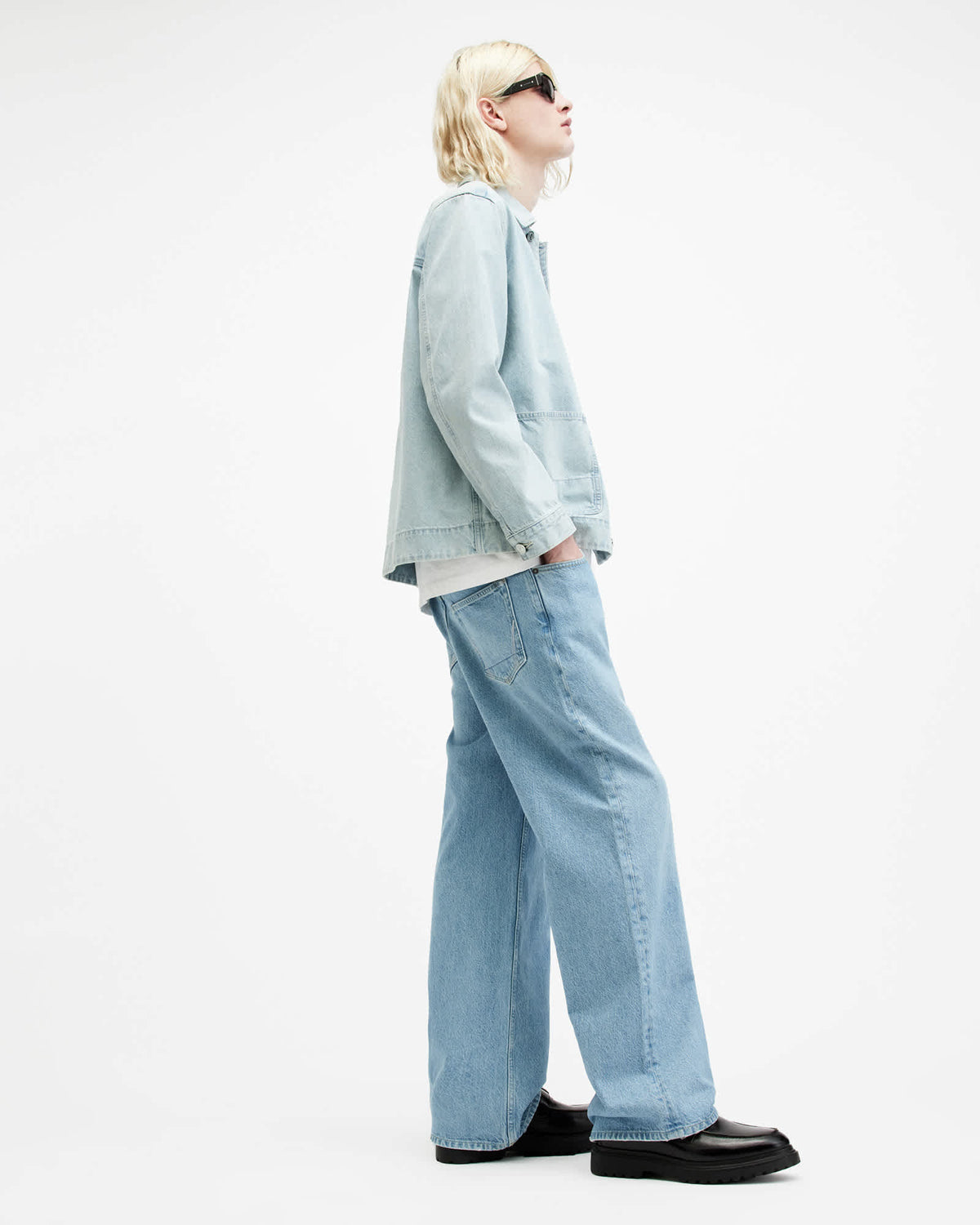 Lenny Loose Fit Wide Leg Denim Jeans Indigo Blue
