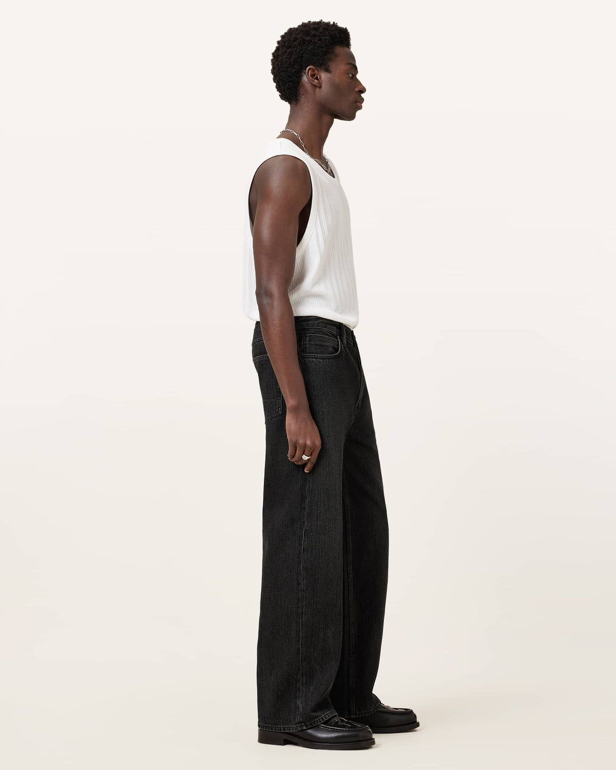 Lenny Loose Fit Wide Leg Denim Jeans Washed Black