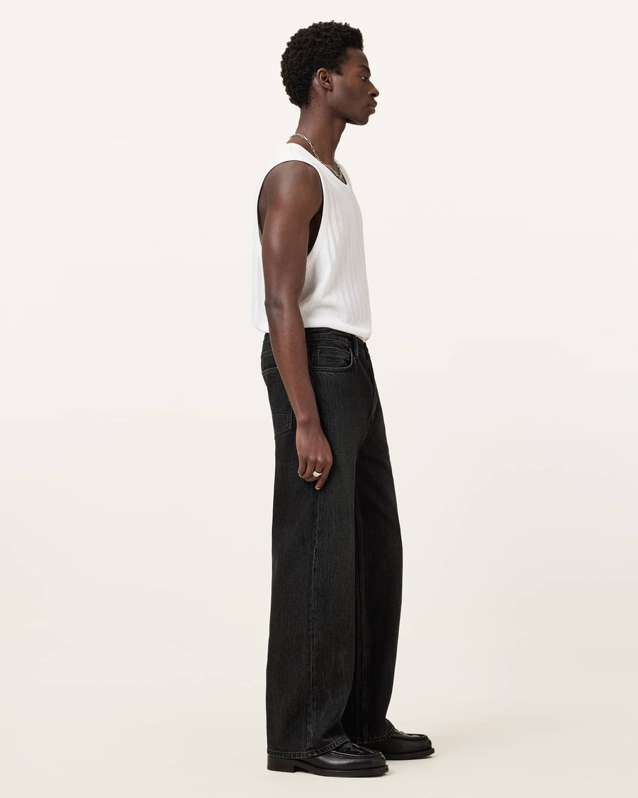 Lenny Loose Fit Wide Leg Denim Jeans Washed Black