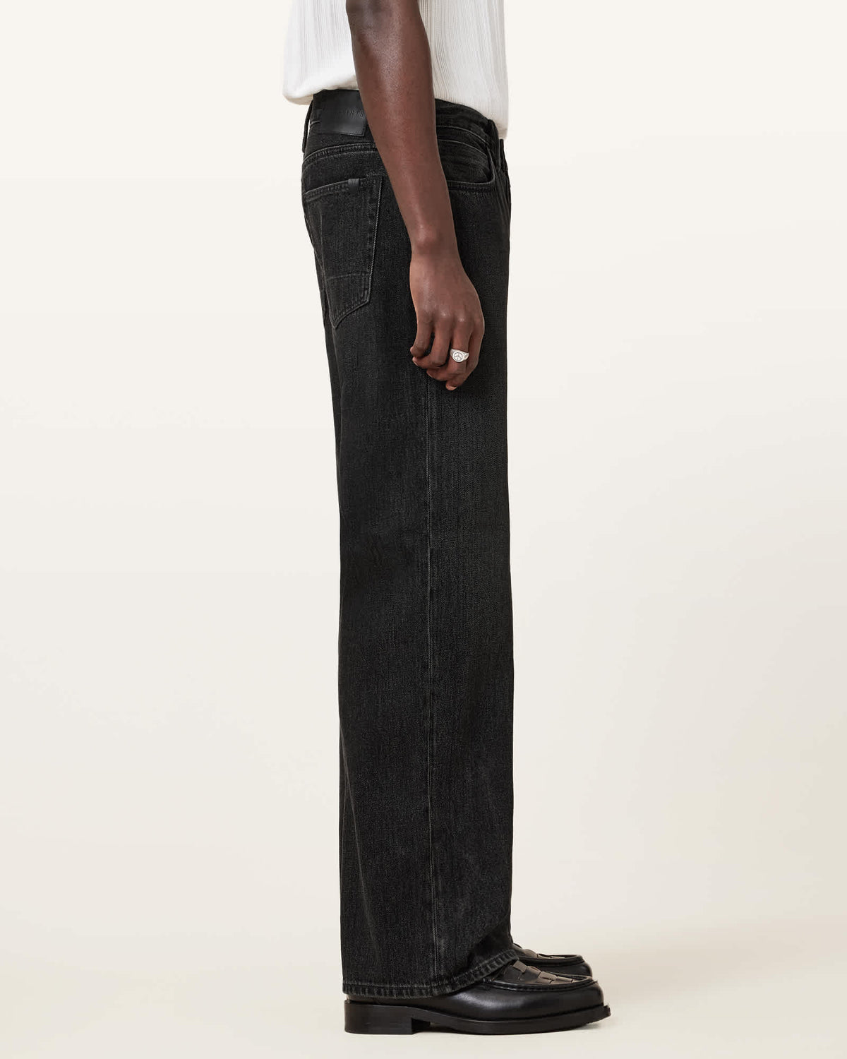 Lenny Loose Fit Wide Leg Denim Jeans Washed Black