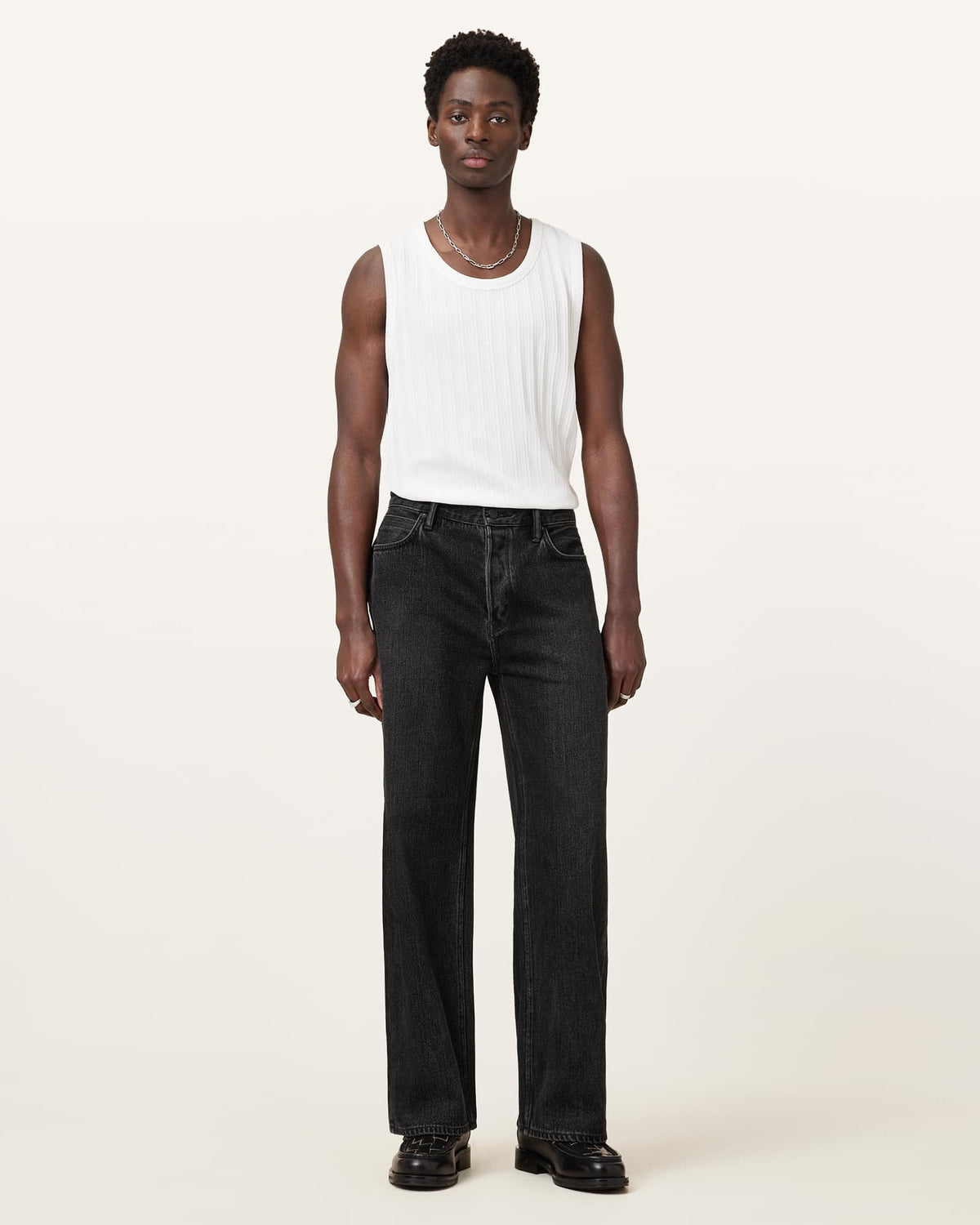 Lenny Loose Fit Wide Leg Denim Jeans Washed Black
