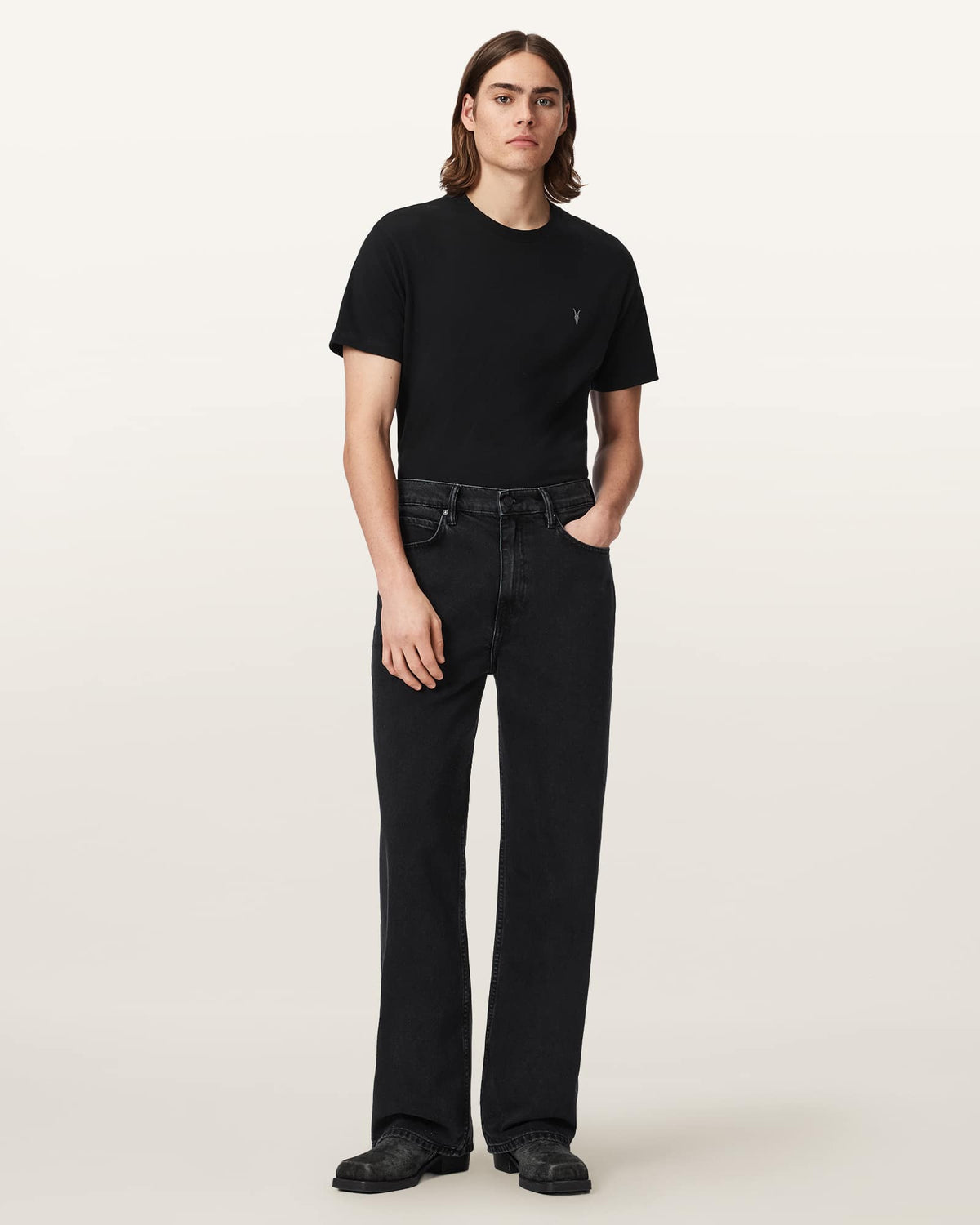 Lenny Loose Fit Wide Leg Denim Jeans Washed Black