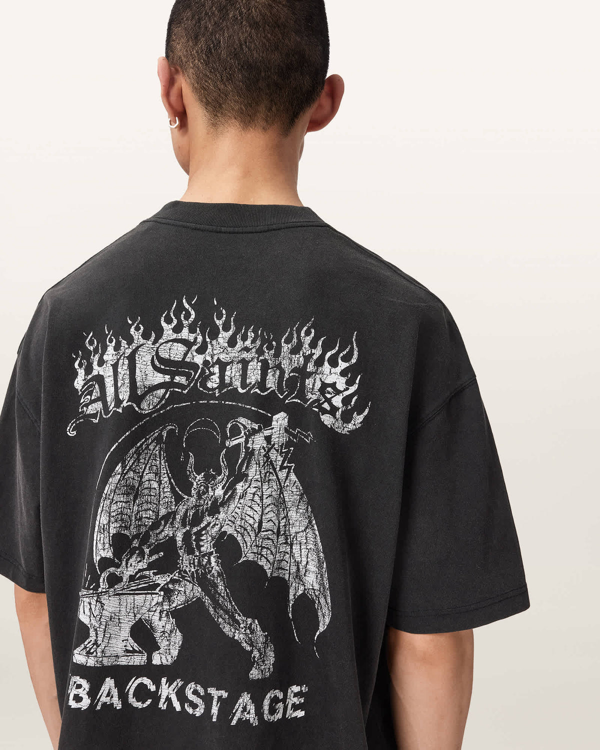 Repeat Short Sleeve Oversized T-Shirt Washed Black