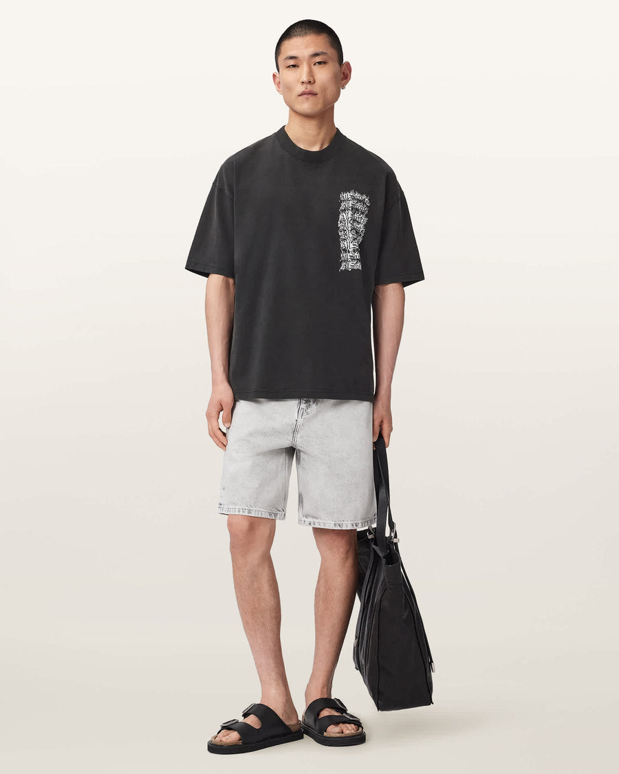 Repeat Short Sleeve Oversized T-Shirt Washed Black