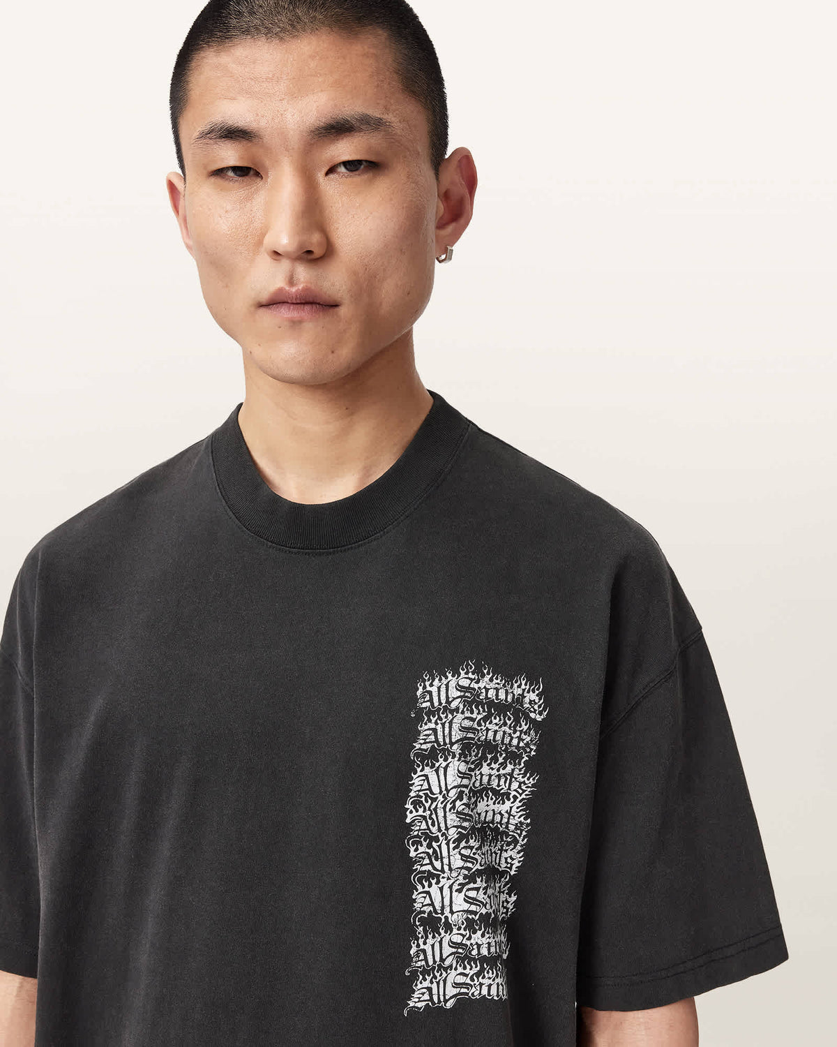 Repeat Short Sleeve Oversized T-Shirt Washed Black