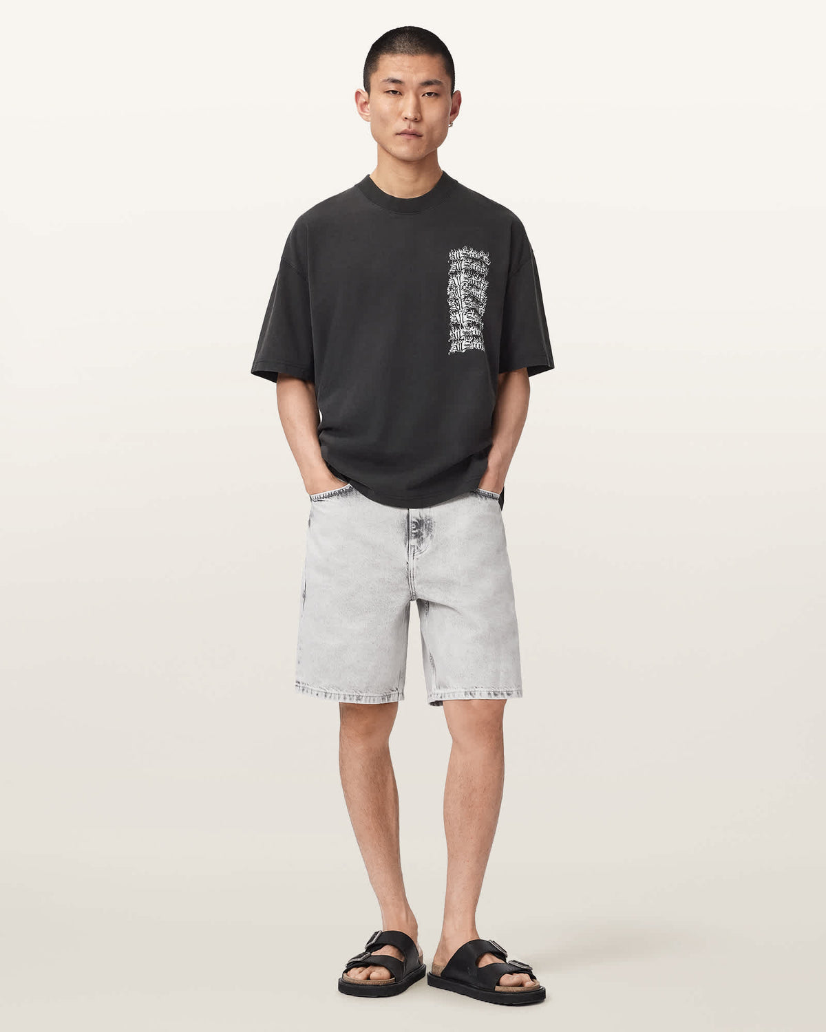 Repeat Short Sleeve Oversized T-Shirt Washed Black