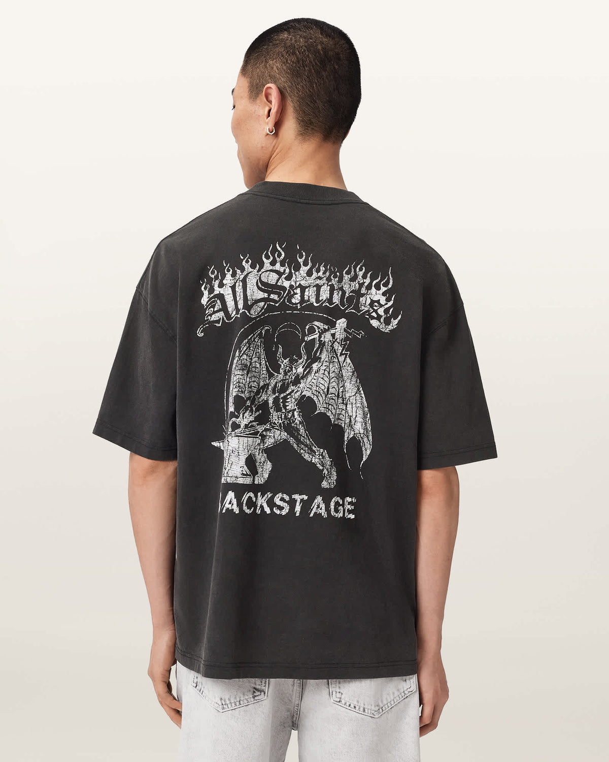Repeat Short Sleeve Oversized T-Shirt Washed Black