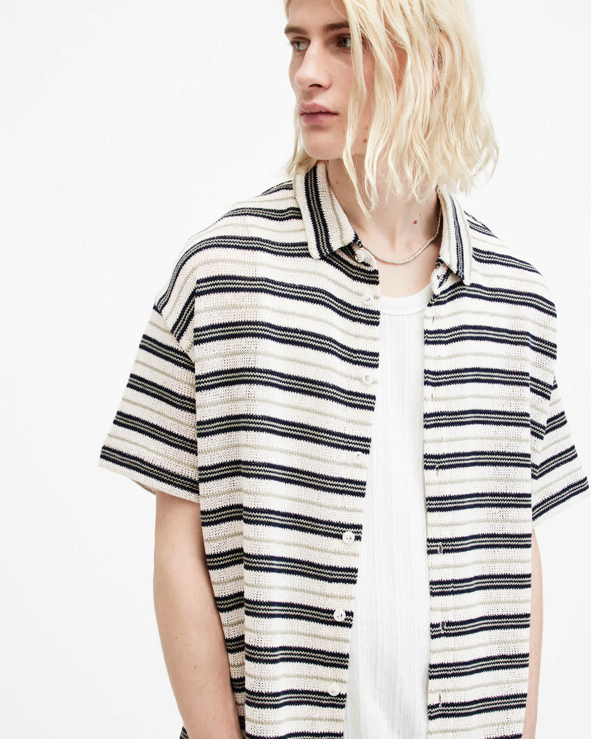 Jackson Oversized Striped Shirt Chalk White