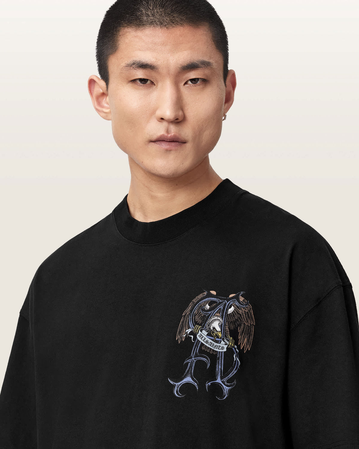 Raptour Oversized Graphic T-Shirt Washed Black