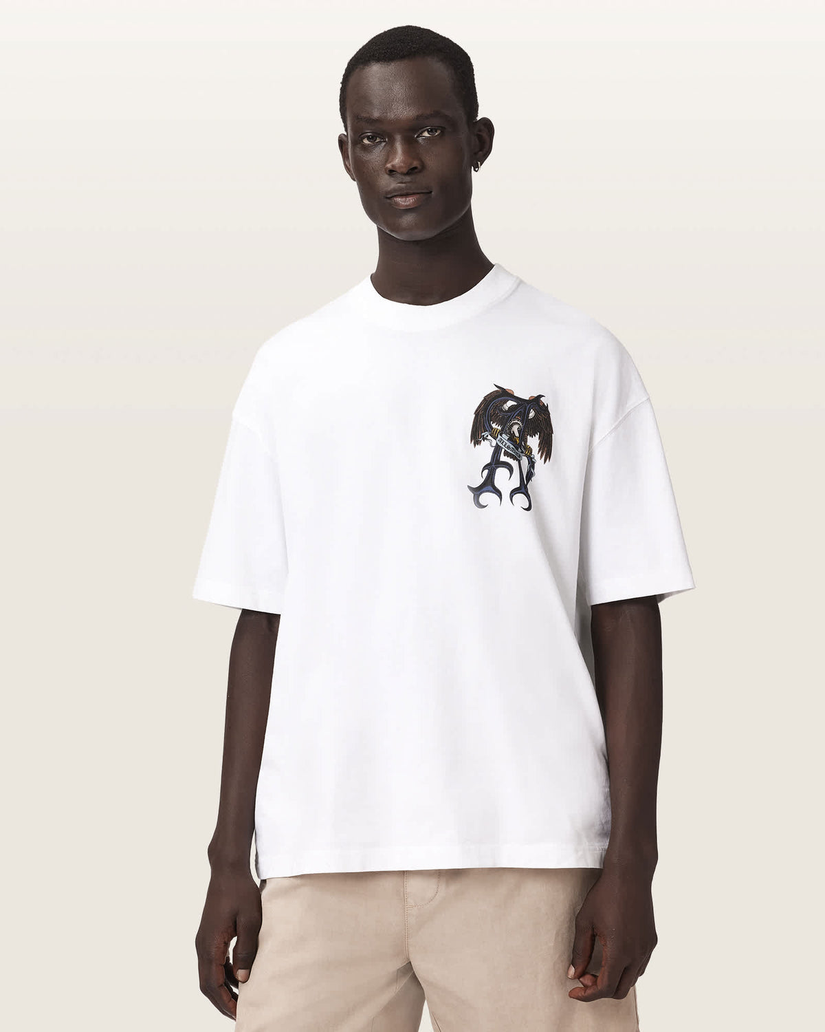 Raptour Oversized Graphic T-Shirt Optic White