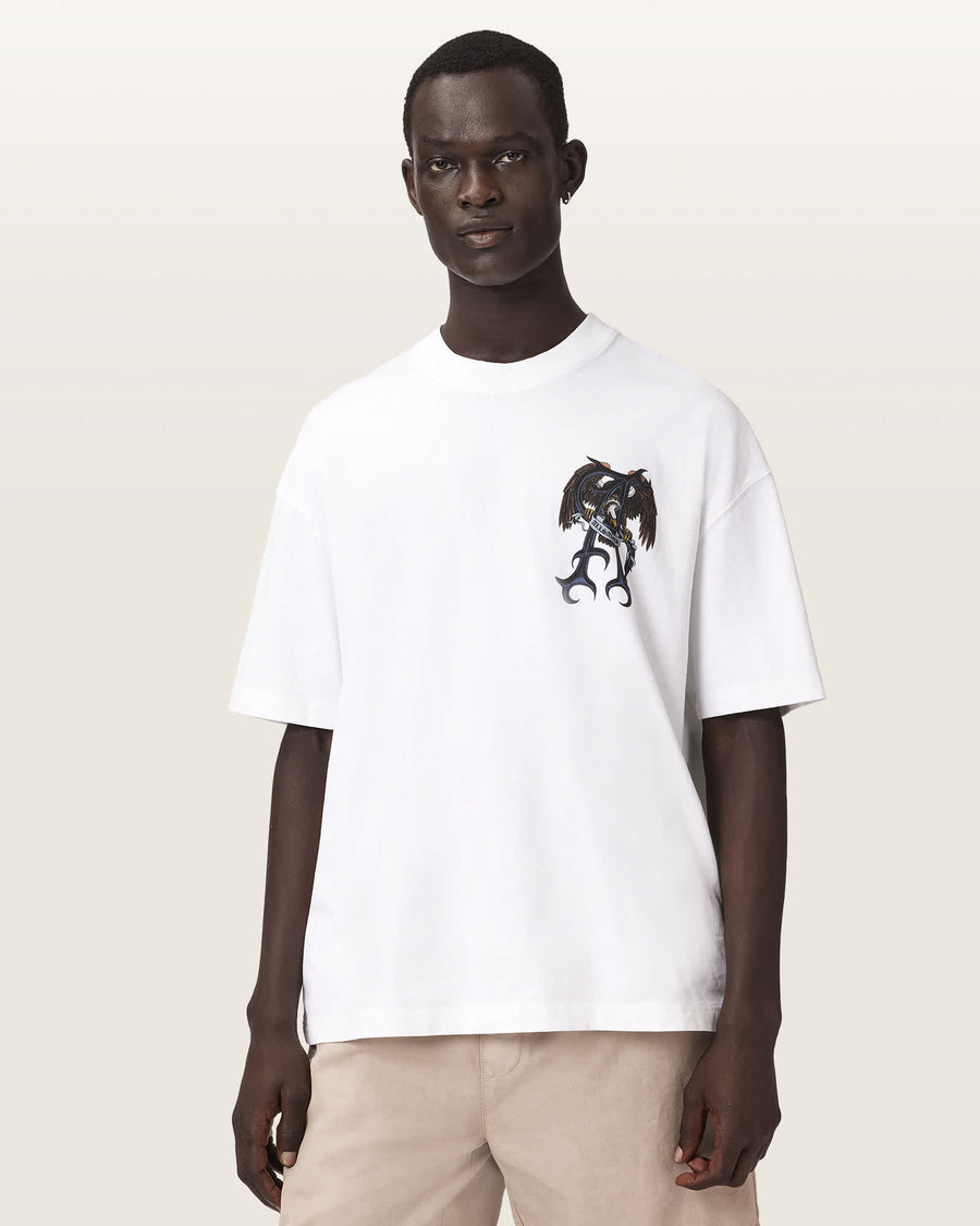 Raptour Oversized Graphic T-Shirt Optic White
