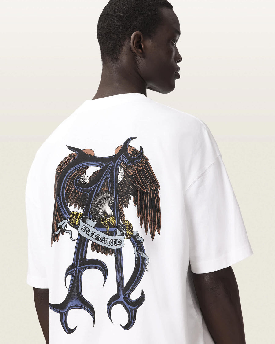 Raptour Oversized Graphic T-Shirt Optic White