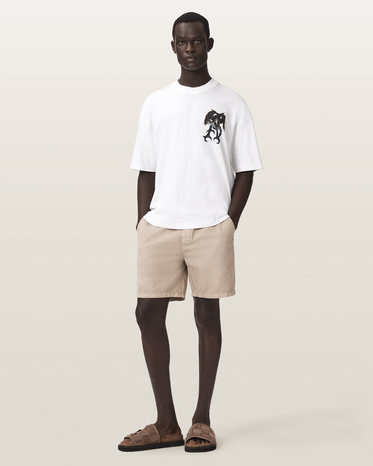 Raptour Oversized Graphic T-Shirt Optic White