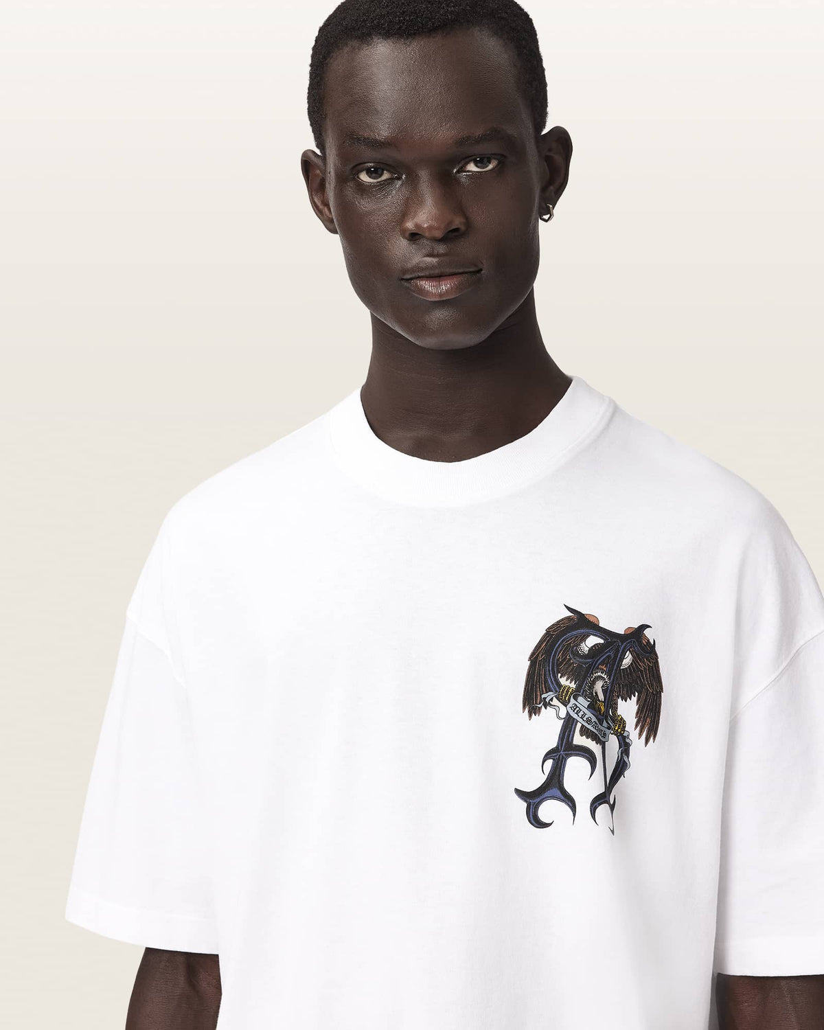 Raptour Oversized Graphic T-Shirt Optic White