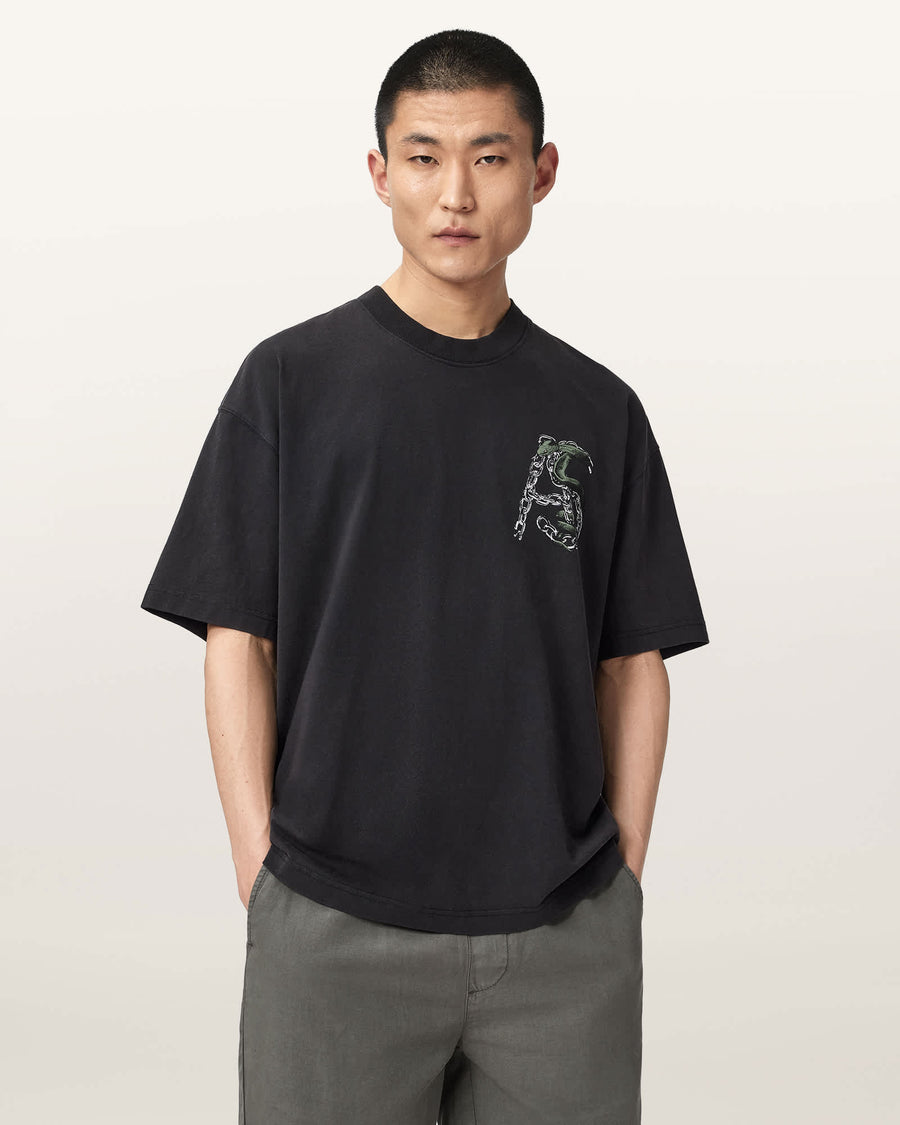 Linx Oversized Short Sleeve T-Shirt Washed Black