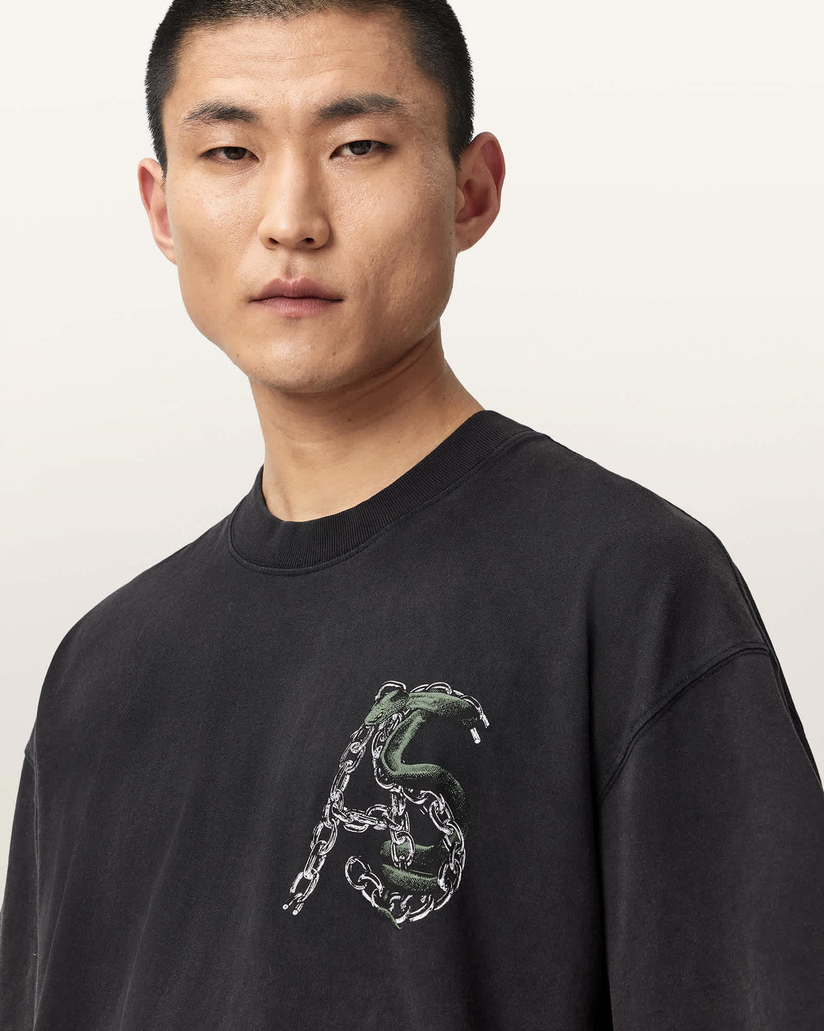 Linx Oversized Short Sleeve T-Shirt Washed Black