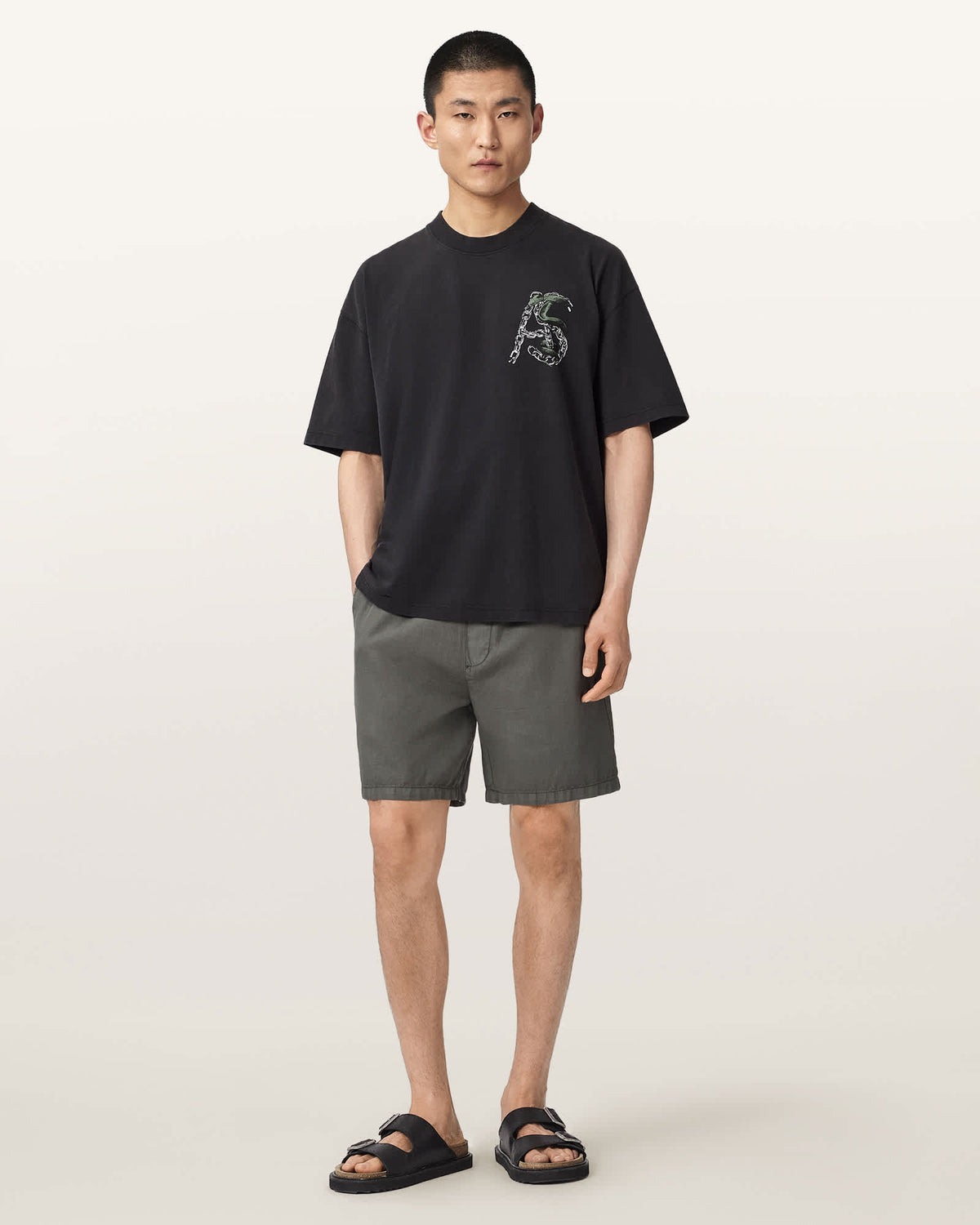 Linx Oversized Short Sleeve T-Shirt Washed Black