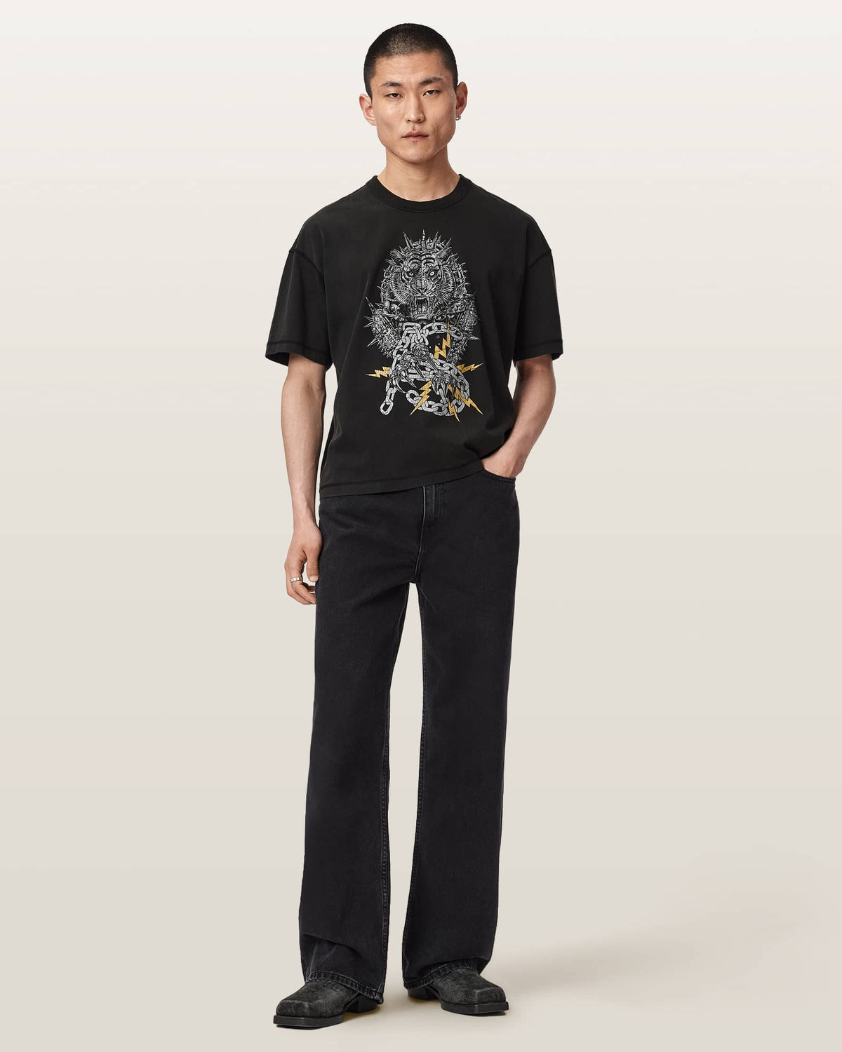 Iron Tiger Short Sleeve Graphic T-Shirt Washed Black