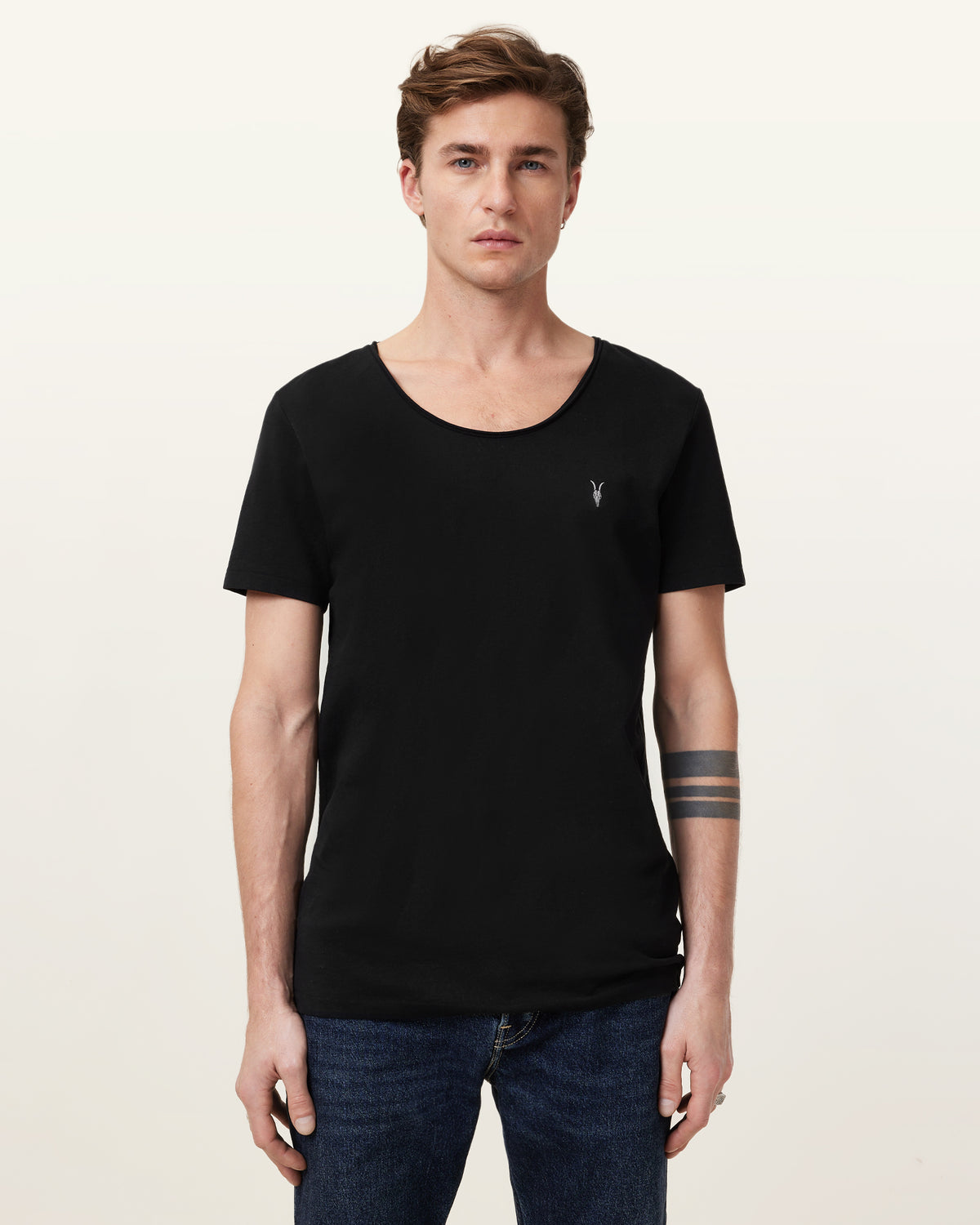 Faris Scoop Neck Slim Fit T-Shirt