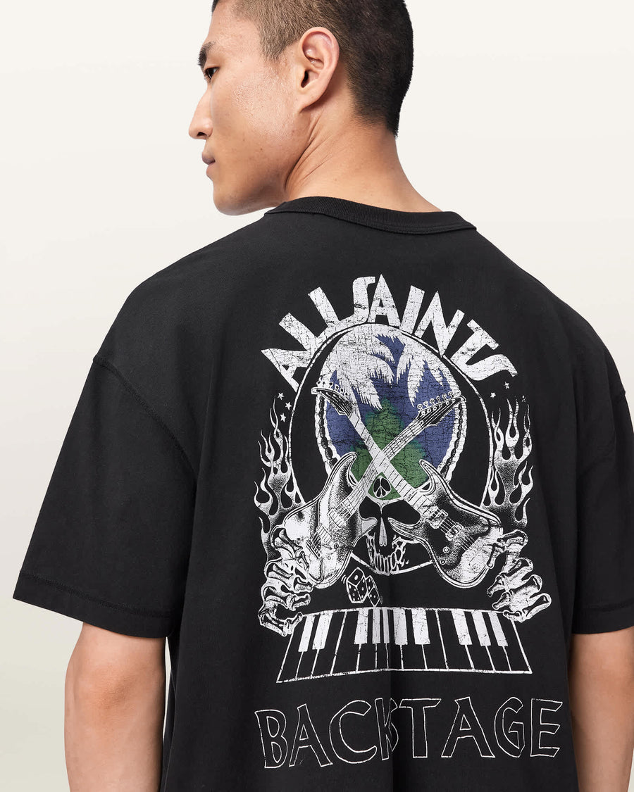 Hula Short Sleeve Graphic T-Shirt Washed Black