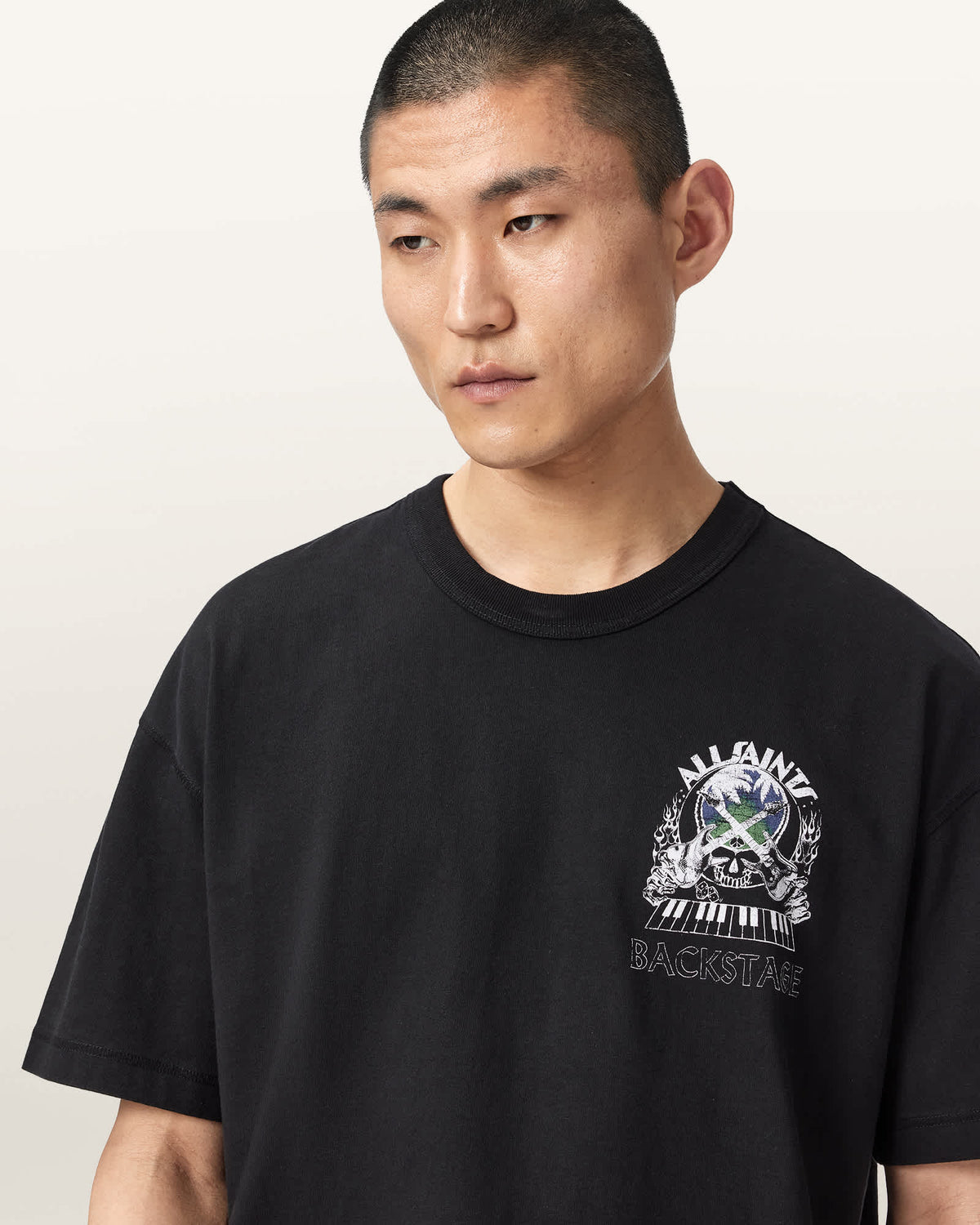 Hula Short Sleeve Graphic T-Shirt Washed Black