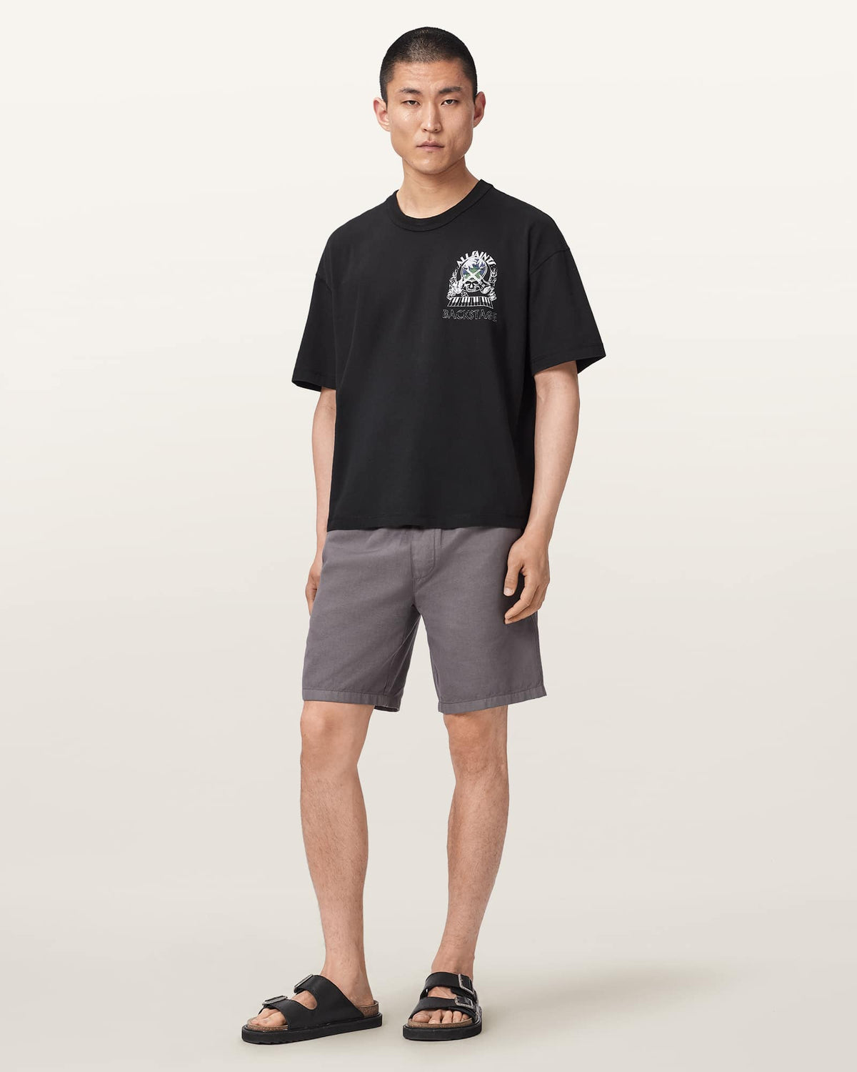 Hula Short Sleeve Graphic T-Shirt Washed Black