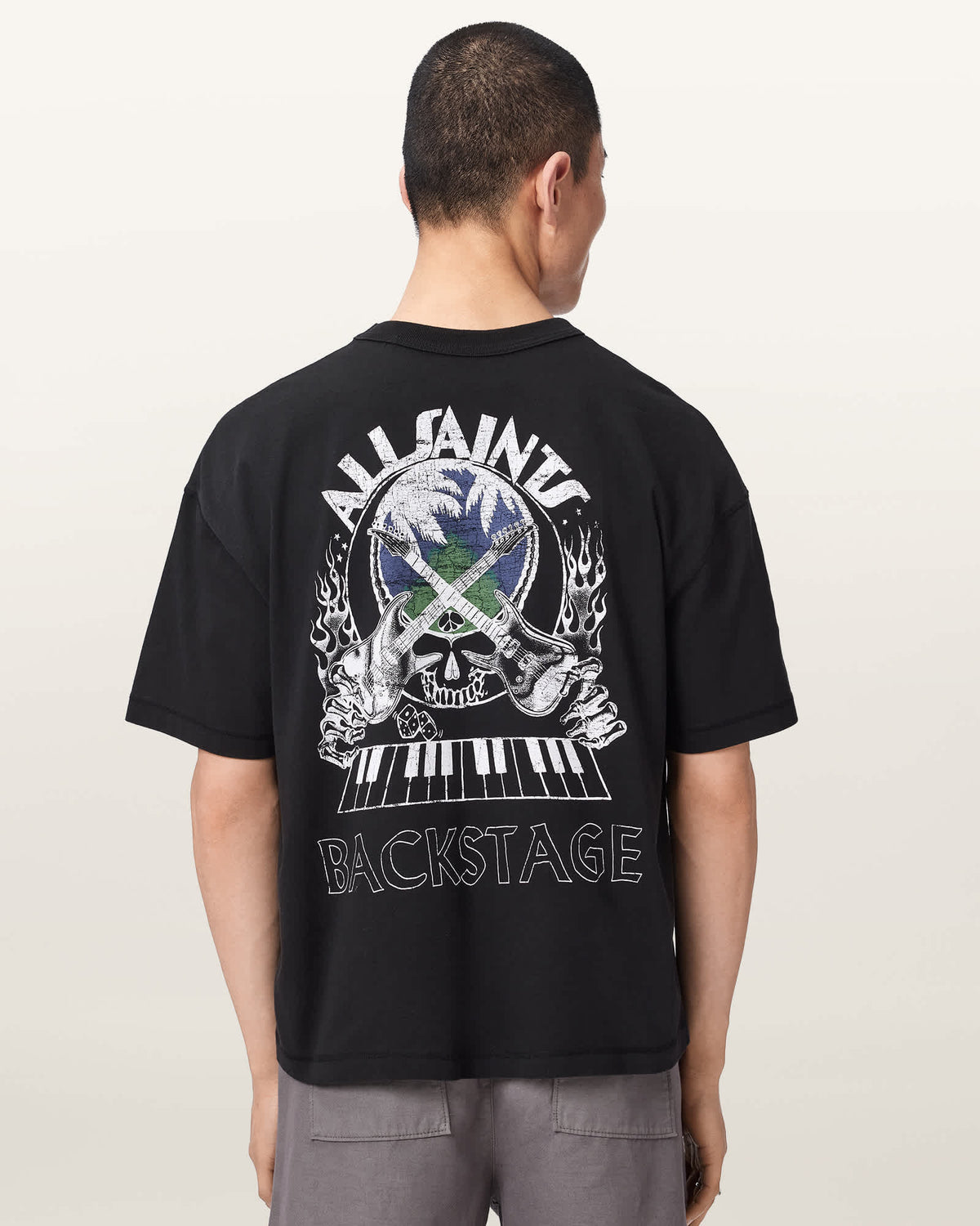 Hula Short Sleeve Graphic T-Shirt Washed Black