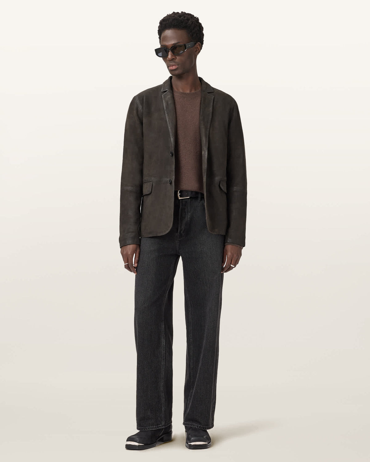 Monet Waxed Suede Blazer MOLE BROWN