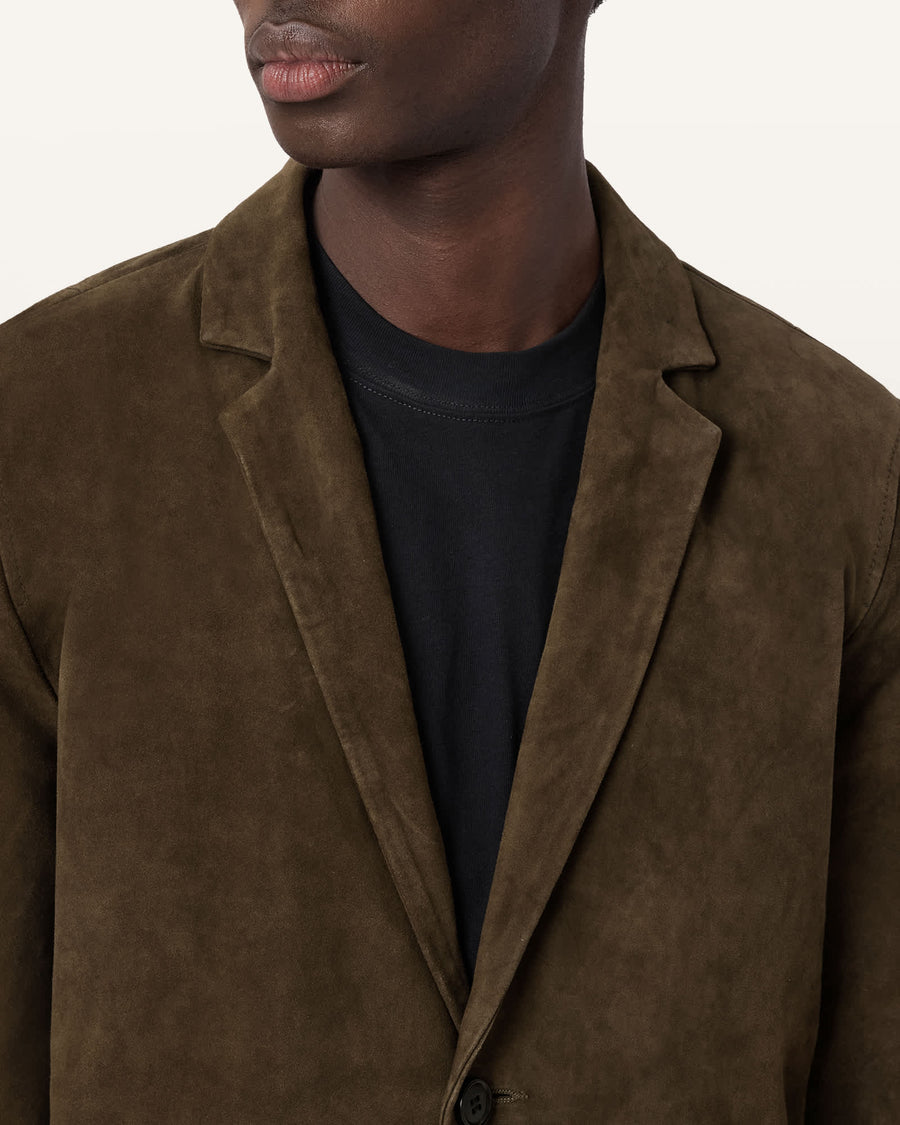 Monet Waxed Suede Blazer Dark Olive