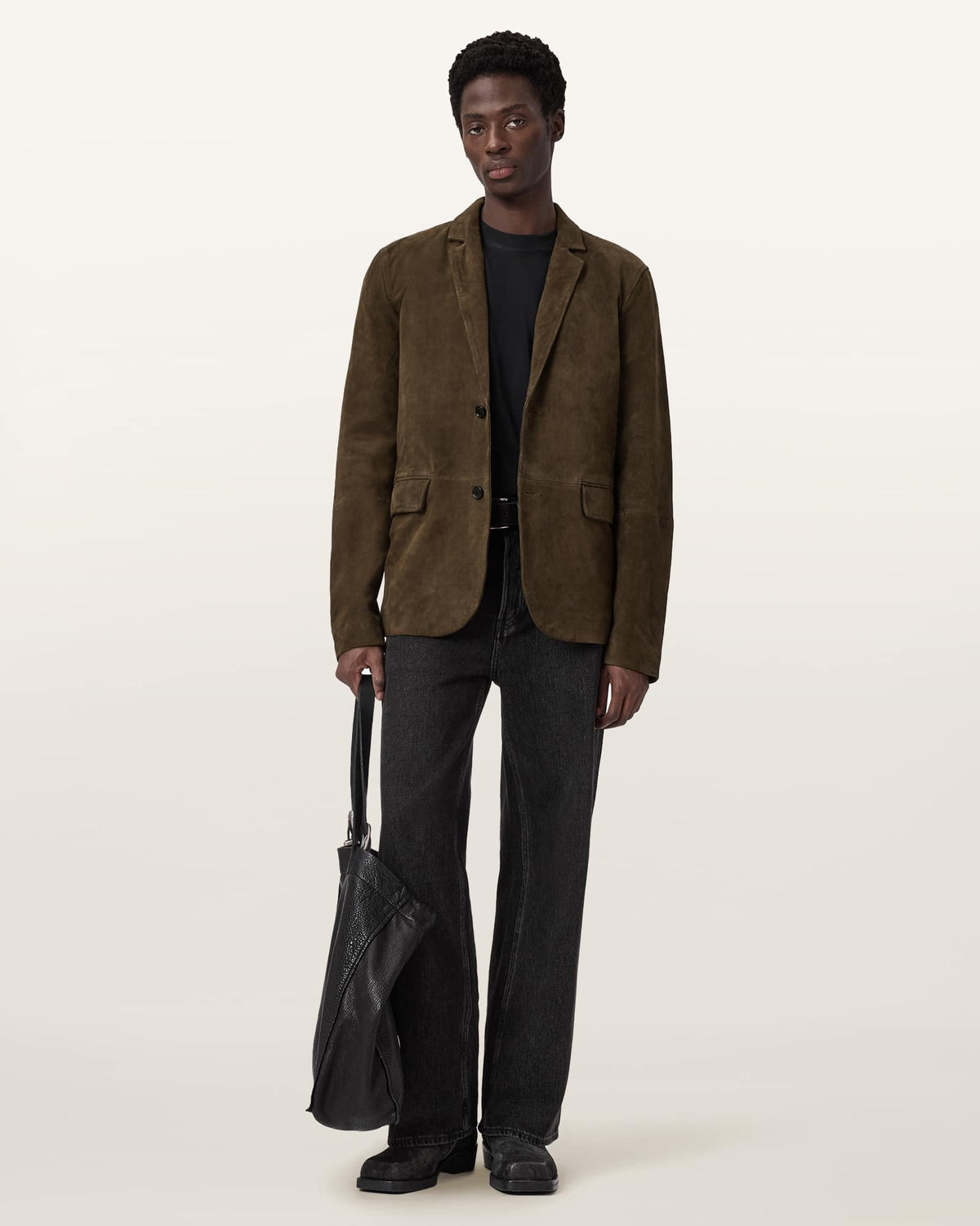 Monet Waxed Suede Blazer Dark Olive