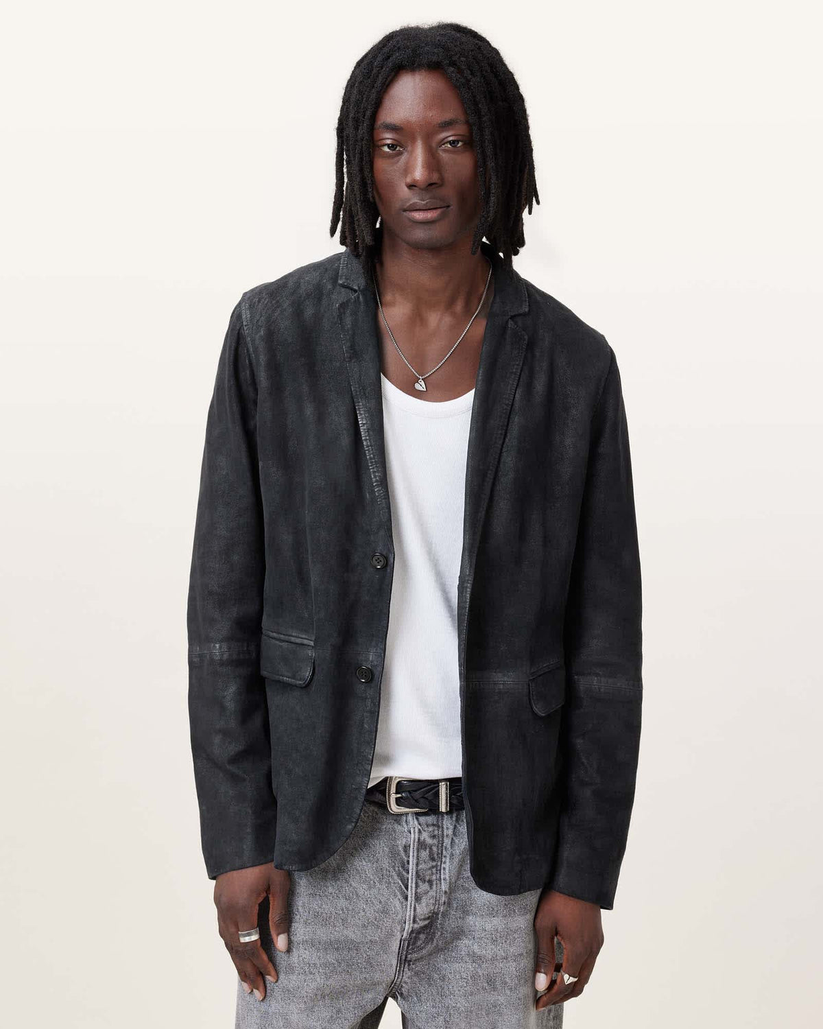 Monet Waxed Suede Blazer MCWAY BLUE