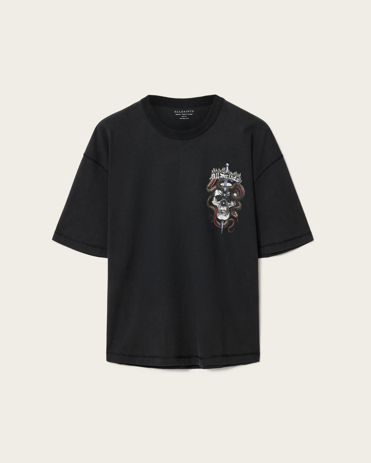 Araknid Short Sleeve Boxy Graphic T-Shirt Washed Black