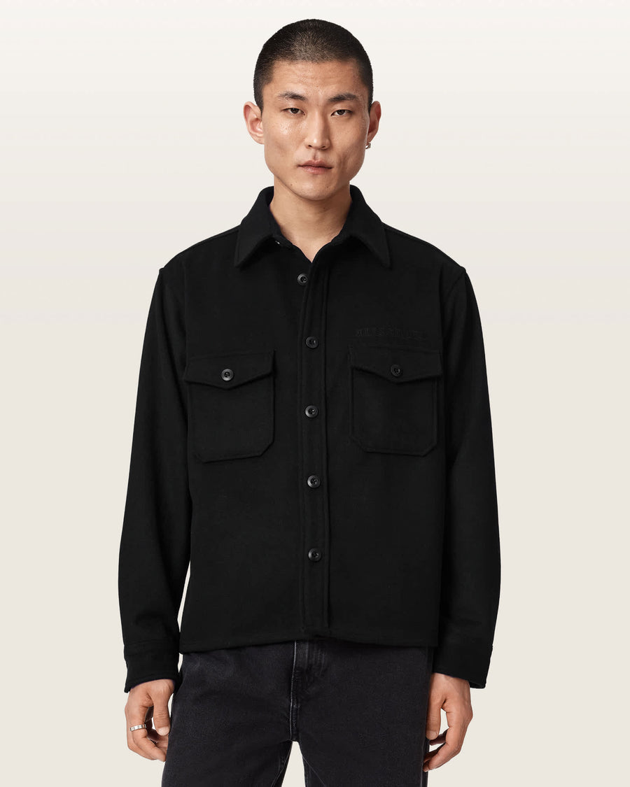 Palermo Long Sleeve Embroidered Shirt ORCA BLACK