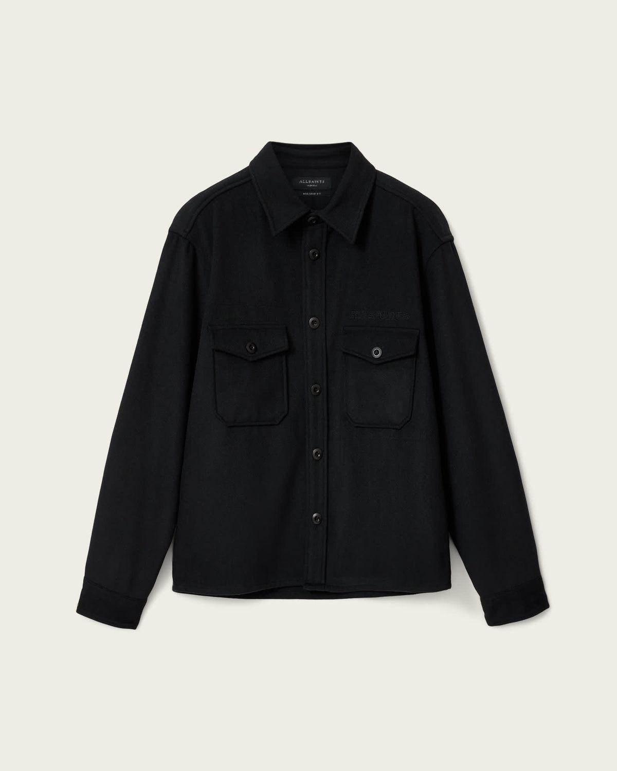 Palermo Long Sleeve Embroidered Shirt ORCA BLACK