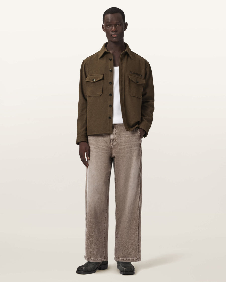 Palermo Long Sleeve Embroidered Shirt KHAKI GREEN