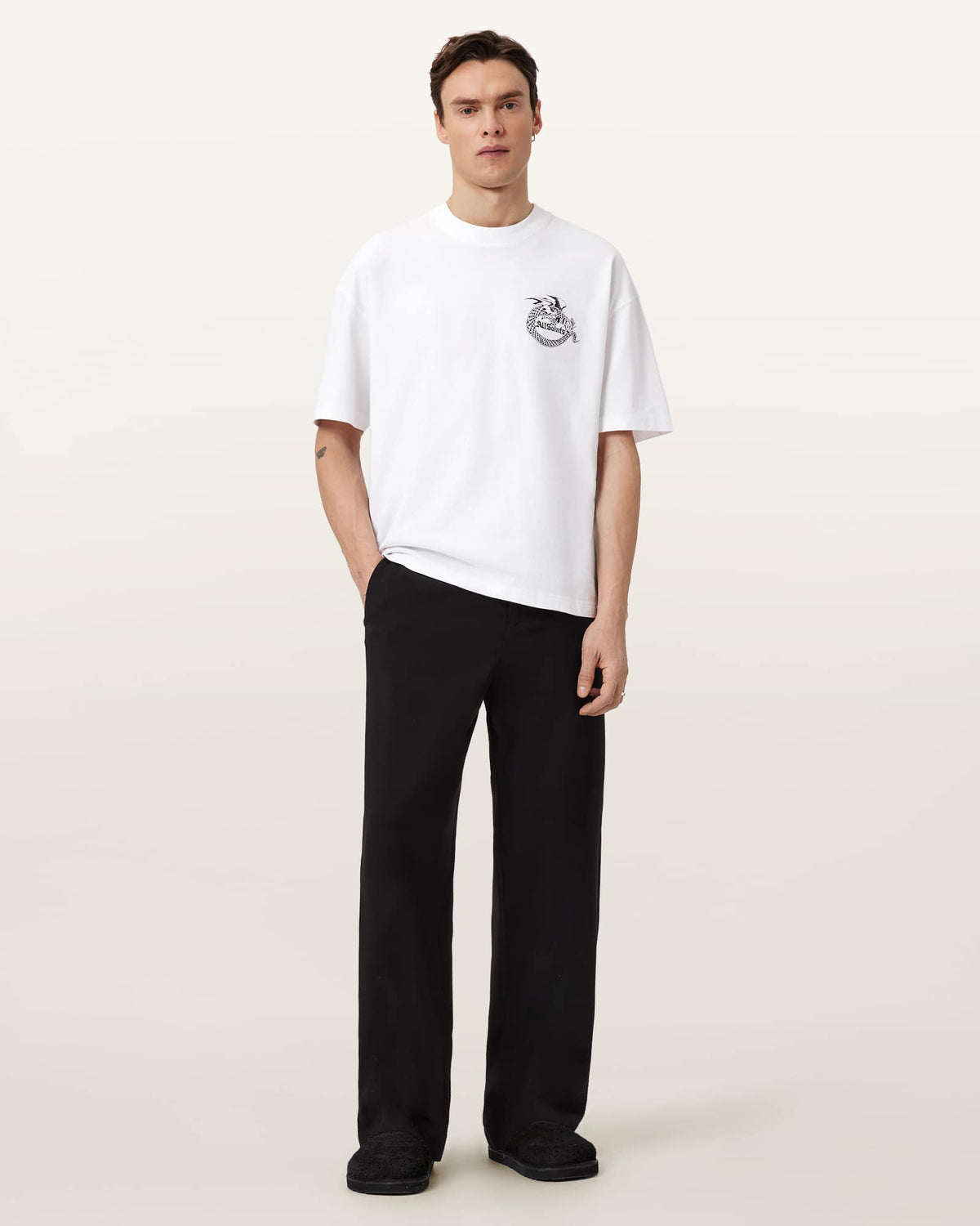 Terra Oversized Graphic T-Shirt Optic White
