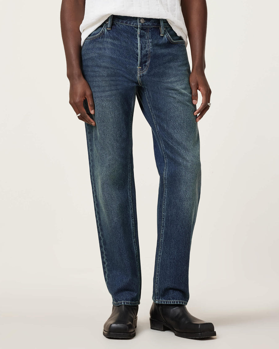 Reid Straight Fit Denim Jeans Indigo Blue