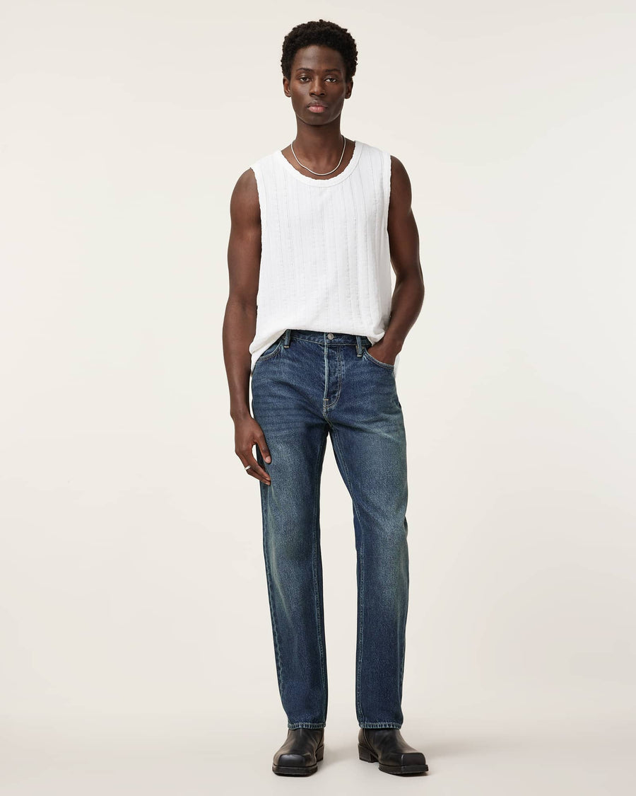 Reid Straight Fit Denim Jeans Indigo Blue