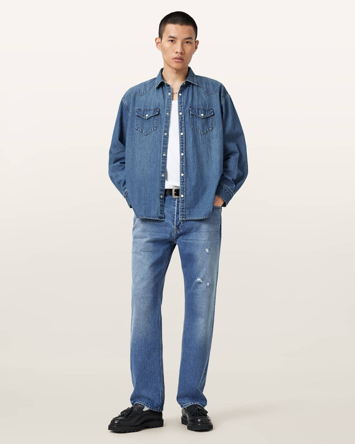 Reid Straight Fit Denim Jeans Washed Indigo