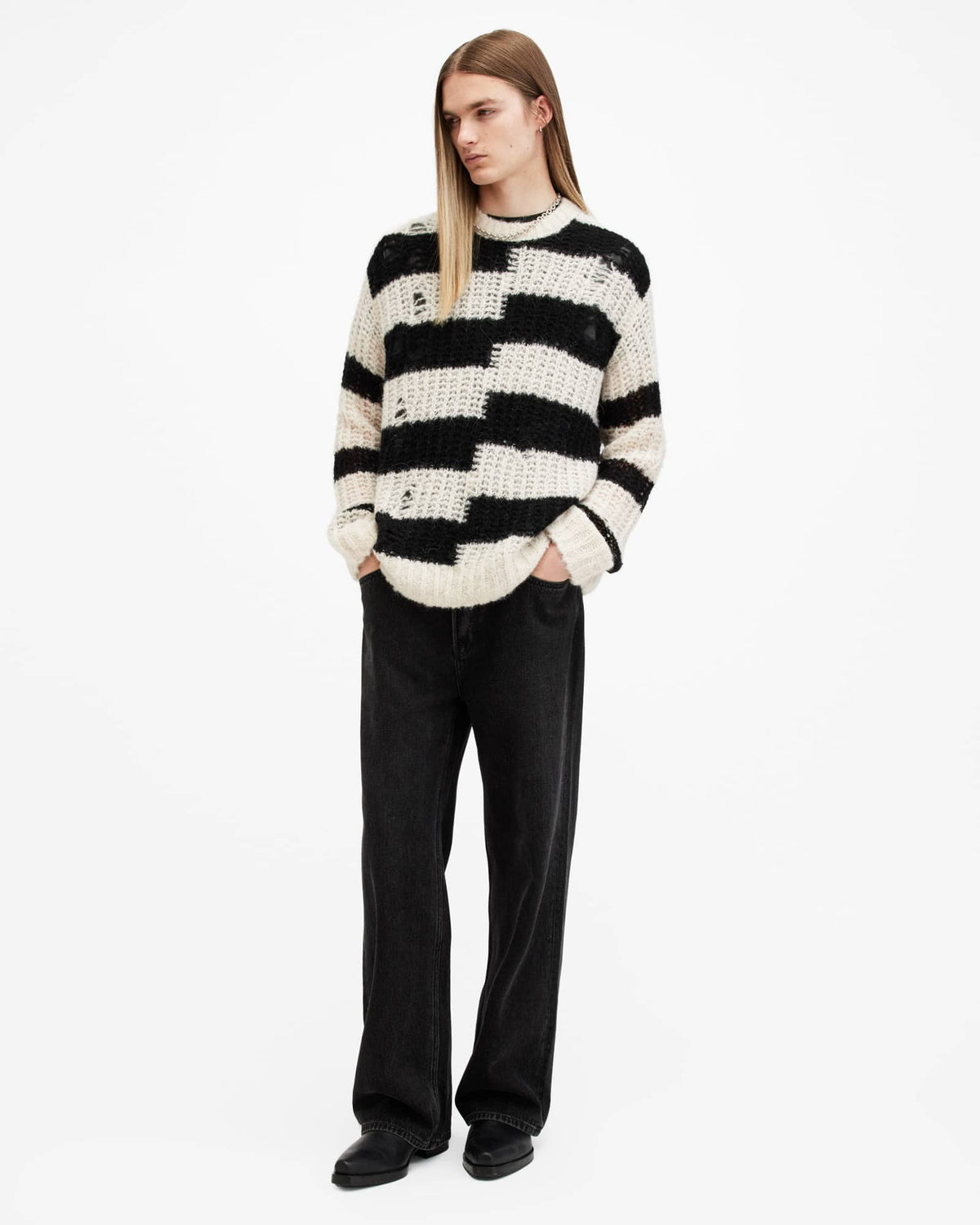 Pip Striped Oversized Jumper ECRU WHITE