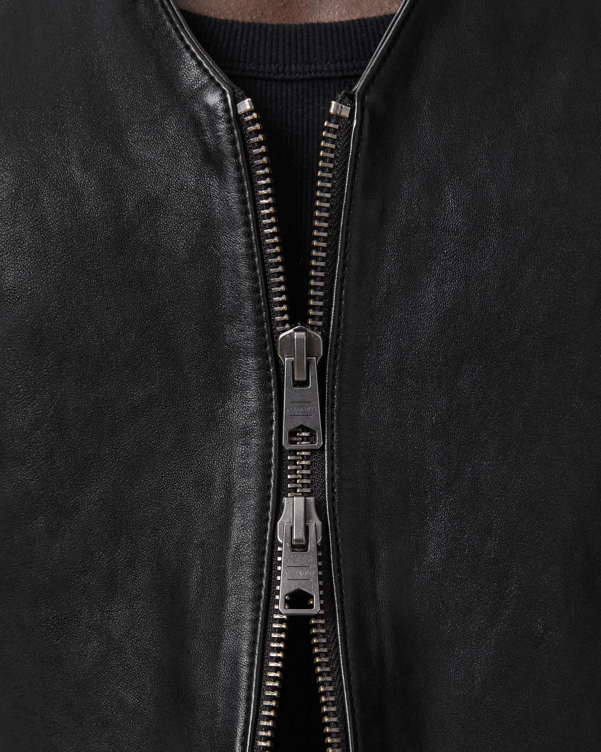 Davies Leather Waistcoat Black