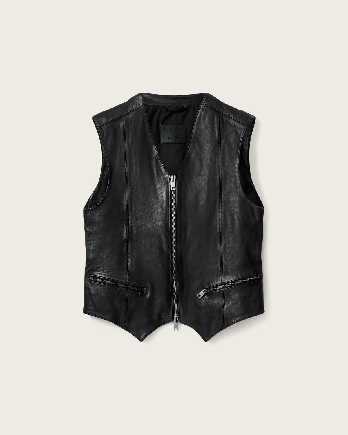 Davies Leather Waistcoat Black