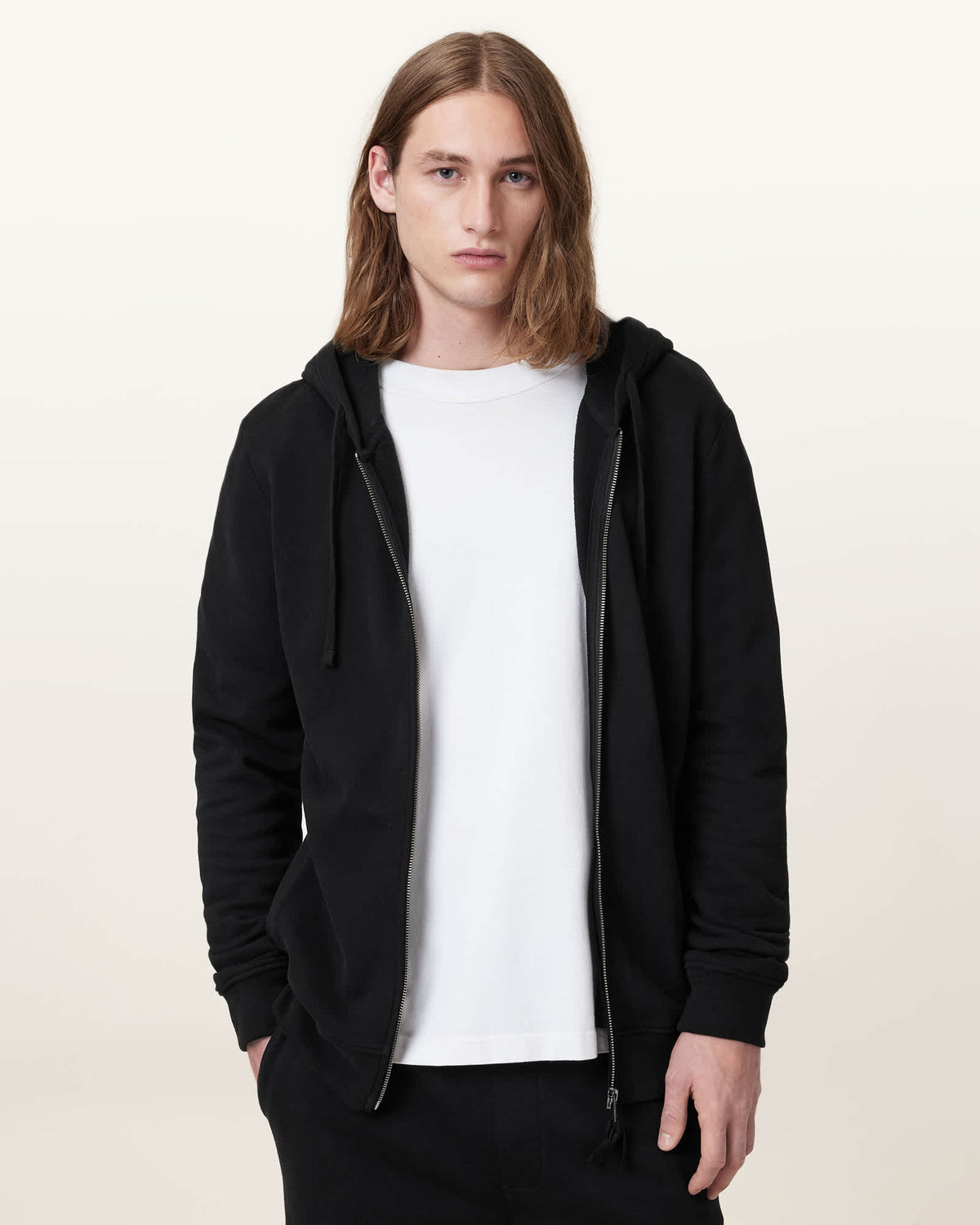 Raven Zip-Up Ramskull Hoodie Black